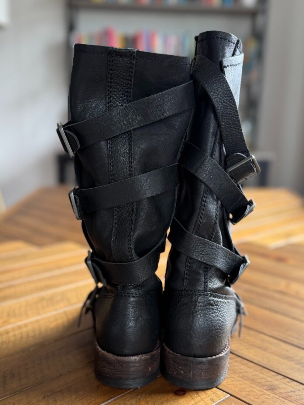LEATHER BUCKLE ANKLE BOOTS KATE MOSS X ZARA SIZE EU 39 / US 8 - Picture 8 of 12